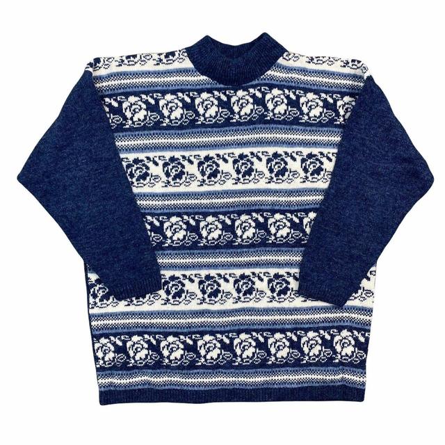 Vintage Women's Jumper - Blue - L on Productcaster.