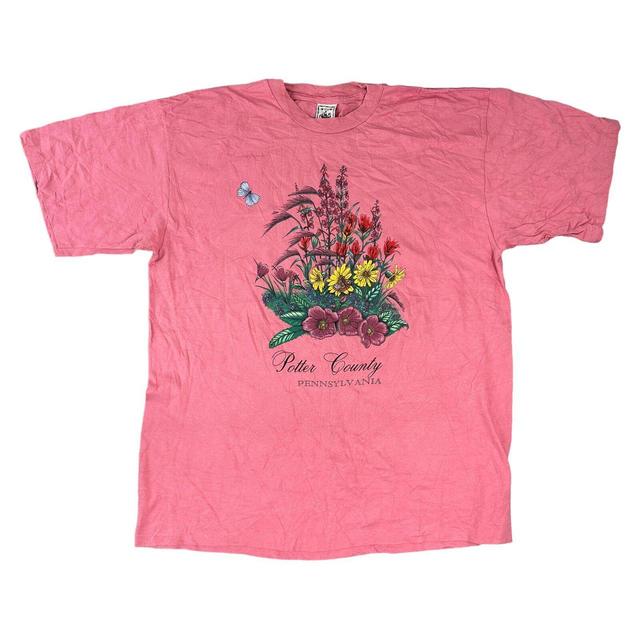 Vintage Men's T-shirt - Pink - XL on Productcaster.