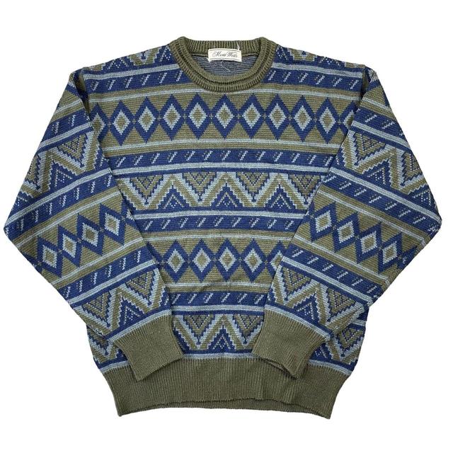 Vintage Men's Jumper - Green - M on Productcaster.