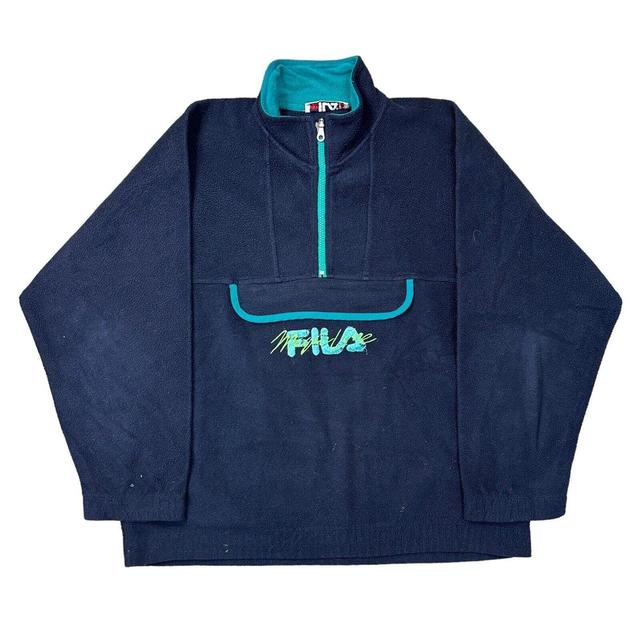 Fila Men's Sweatshirt - Blue - S on Productcaster.