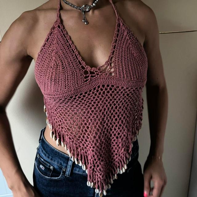 Women's Crop top - Burgundy/Pink - 10 on Productcaster.