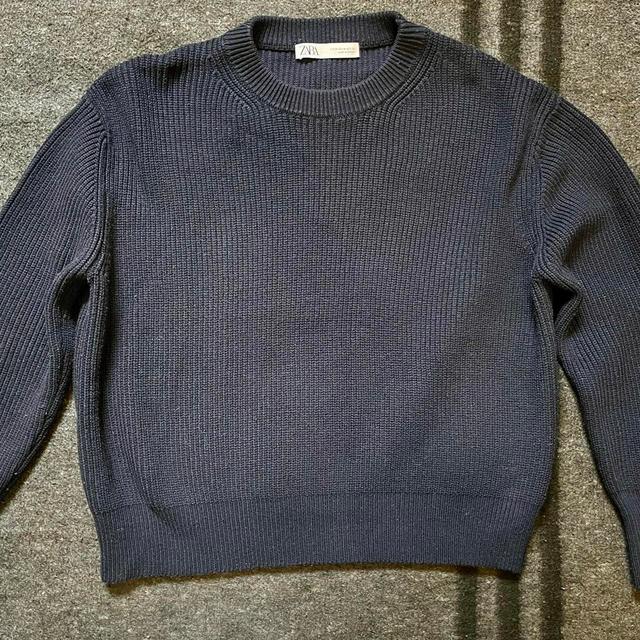 Zara Women's Jumper - Navy/Blue - M on Productcaster.