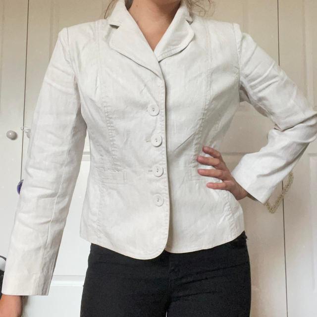 Marks & Spencer Women's Blazer Jacket - White/Cream - UK 12 on Productcaster.