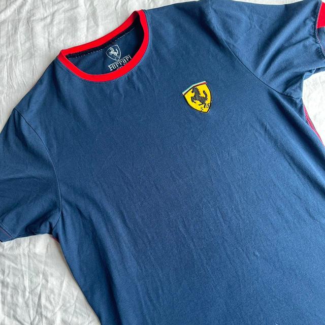 Ferrari Men's T-shirt - Navy/Red - XXL on Productcaster.