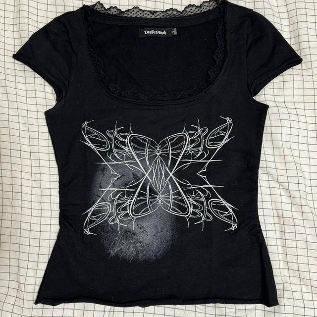 Women's T-shirt - Black/White - S on Productcaster.