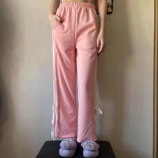 Women's Trousers - Pink/White - UK 8 on Productcaster.