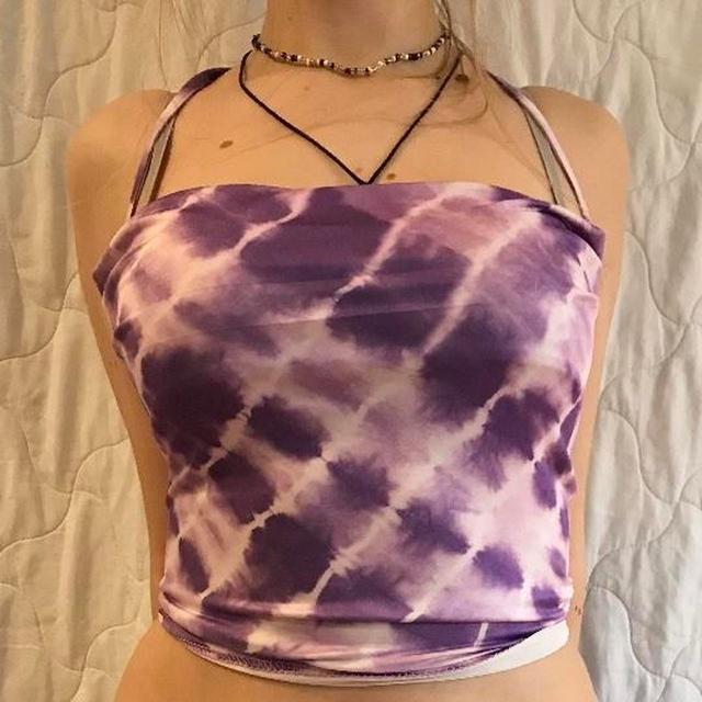 Women's Crop top - Purple/White - 8 on Productcaster.