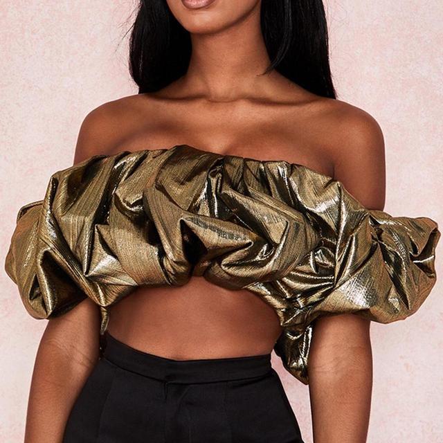 House of CB Women's Crop top - Gold - S on Productcaster.