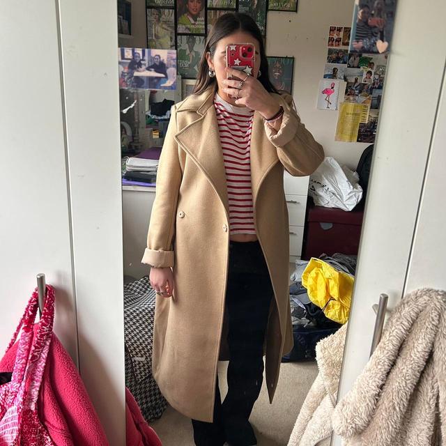 H&M Women's Coat - Tan/Cream - S on Productcaster.