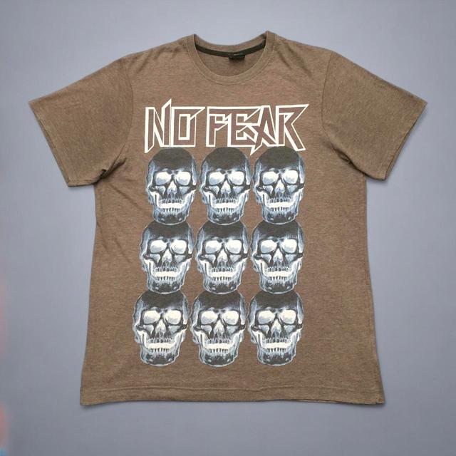 No Fear Men's T-shirt - Brown/White - XL on Productcaster.