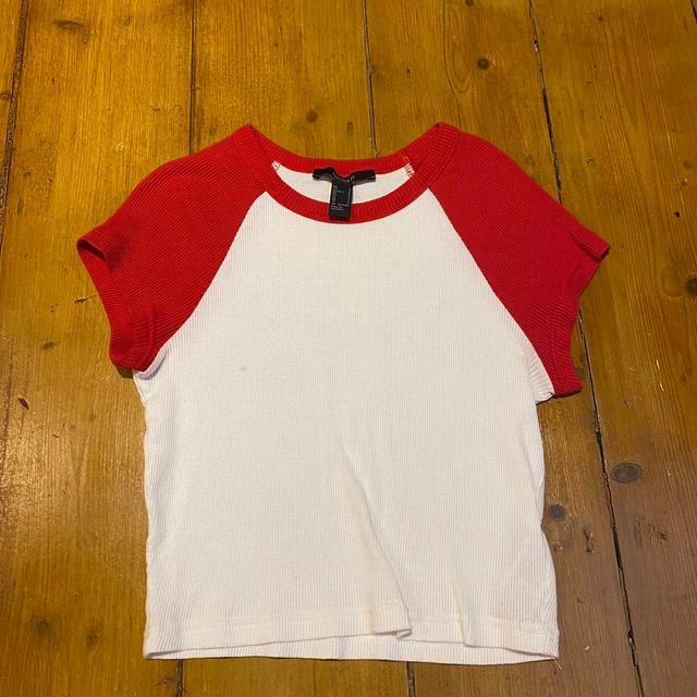 Forever 21 Women's T-shirt - Red/White - S on Productcaster.