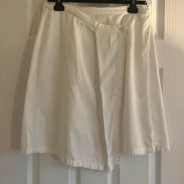 Vintage Women's Cotton Skirt - White - UK 8 on Productcaster.