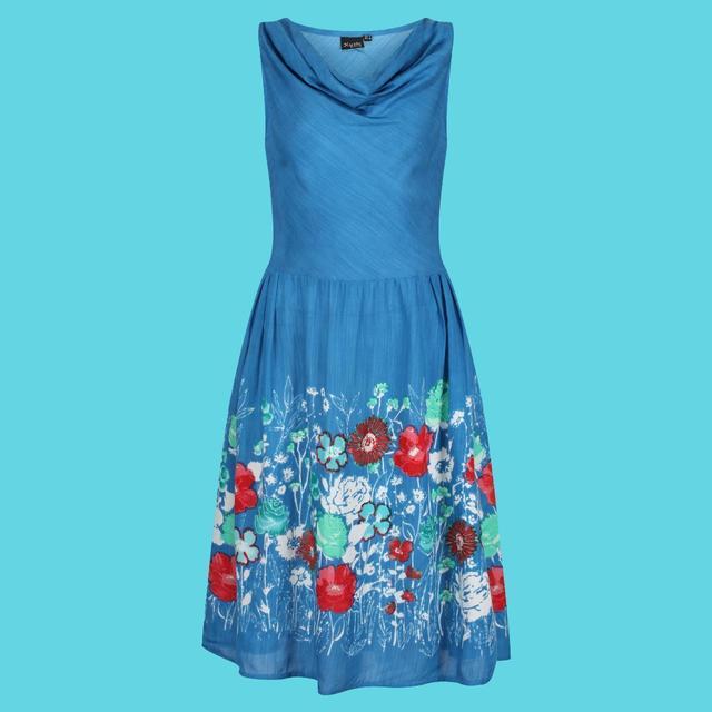 Kushi Women's Pleated Dress - Blue - 10 on Productcaster.