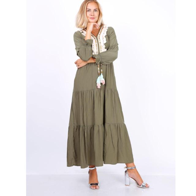 Deadstock Women's Maxi Dress - Green/Khaki - 12 on Productcaster.