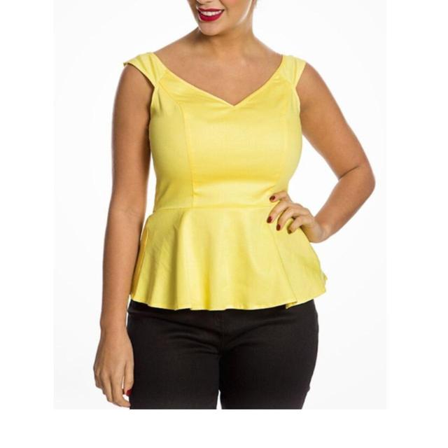 Lindy Bop Women's Top - Yellow - 12 on Productcaster.