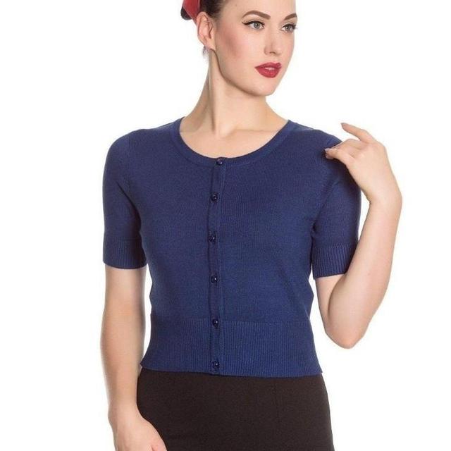 Hell Bunny Women's Cardigan - Blue/Navy - S on Productcaster.