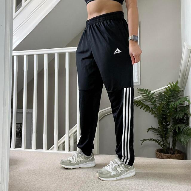 Adidas Men's Sweatpants - Black/White - L on Productcaster.