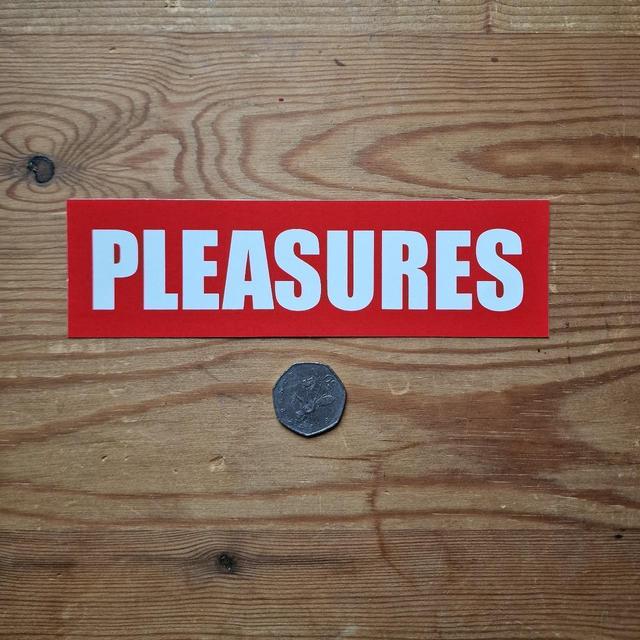 Pleasures Sticker - White/Red on Productcaster.