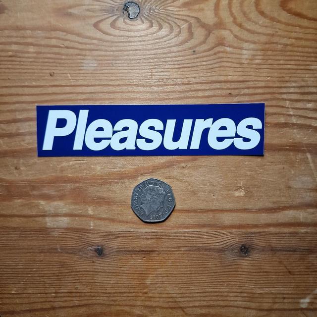 Pleasures Sticker - White/Blue on Productcaster.