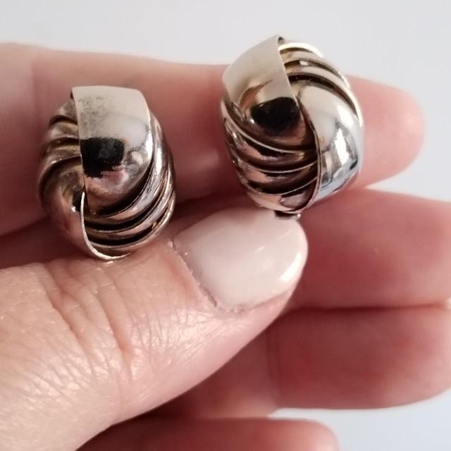 Vintage Women's Earrings - Silver on Productcaster.