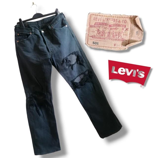 Levi's Women's Straight leg Distressed Jeans - Black/Grey - 36" on Productcaster.