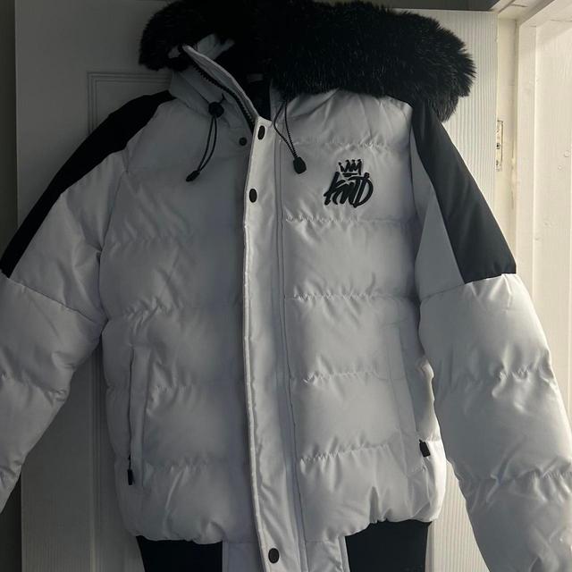 Custom Men's Puffer - White/Grey - M on Productcaster.