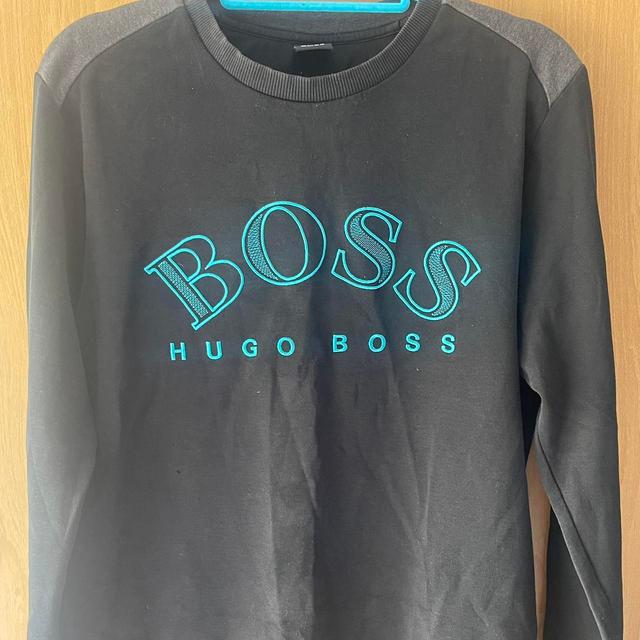 BOSS Men's Sweatshirt - Black/Blue - L on Productcaster.