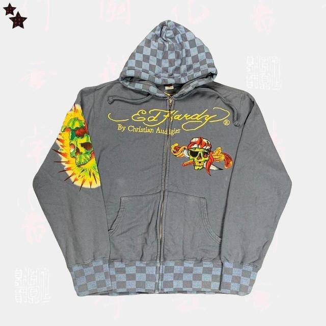 Ed Hardy Men's Hoodie - Grey - M on Productcaster.