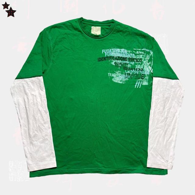 Men's T-shirt - Green/White - XL on Productcaster.