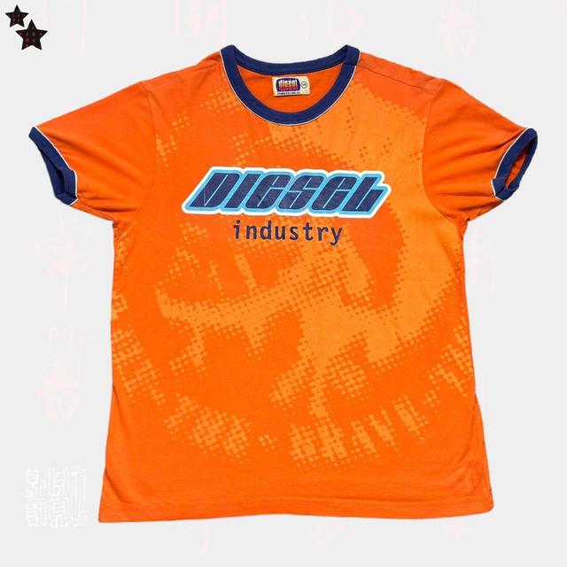 Diesel Women's T-shirt - Orange/Blue - 14 on Productcaster.