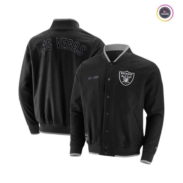 NFL Men's Varsity Jacket - Black - XL on Productcaster.