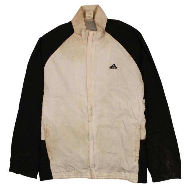 Adidas Men's Windbreaker Jacket - Cream/Black - L on Productcaster.