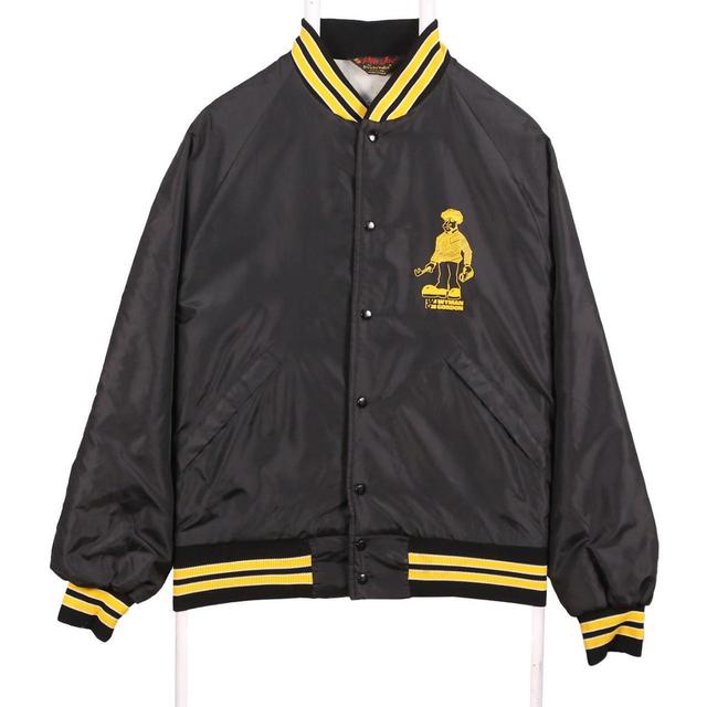 Vintage Men's Casual Jacket - Black/Yellow - L on Productcaster.