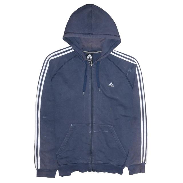 Adidas Men's Hoodie - Blue/Navy - XL on Productcaster.