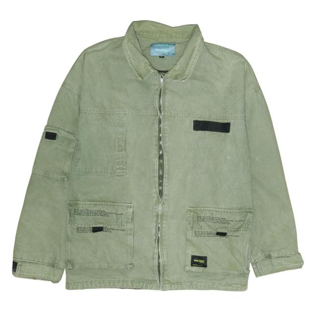 Vintage Men's Casual Jacket - Green - L on Productcaster.