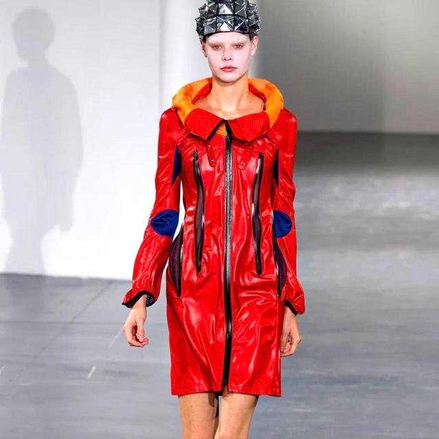 Junya Watanabe Women's Parka - Red/Multi - S on Productcaster.