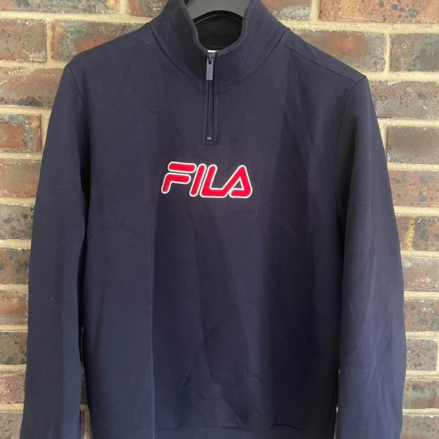 Fila Men's Sweatshirt - Navy/Blue - L on Productcaster.