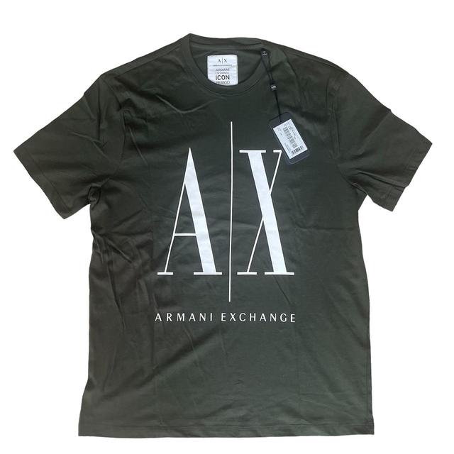 Armani Exchange Men's T-shirt - Khaki/Green - M on Productcaster.