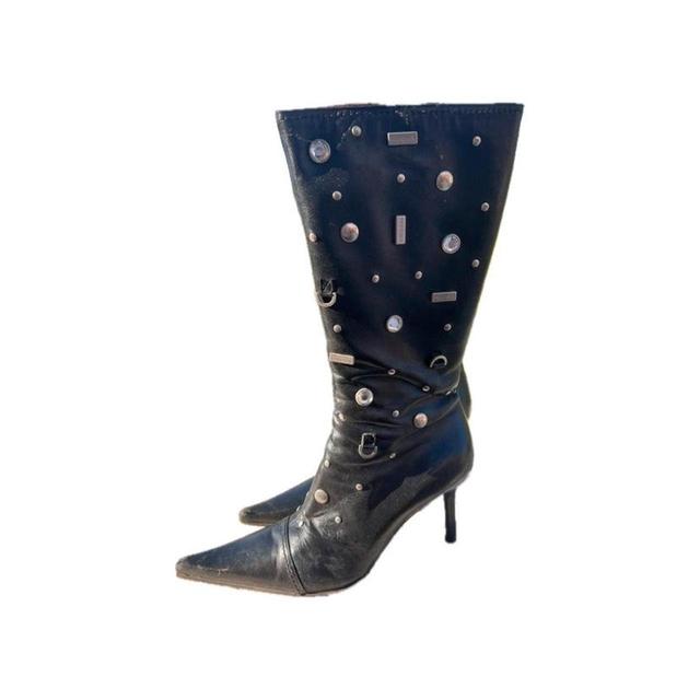 Women's Knee high Boots - Black/Silver - UK 6 on Productcaster.