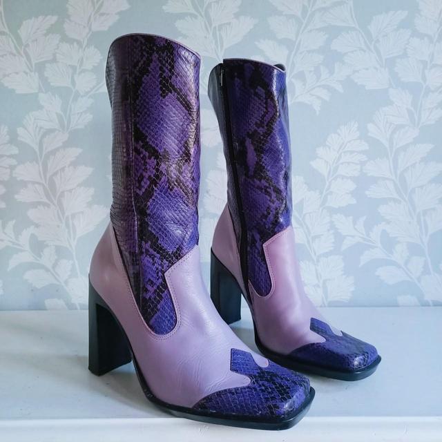 River Island Women's Mid calf Boots - Purple - UK 4 on Productcaster.