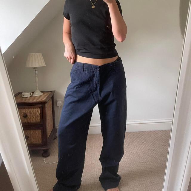 Women's Trousers - Navy/Black - UK 12 on Productcaster.