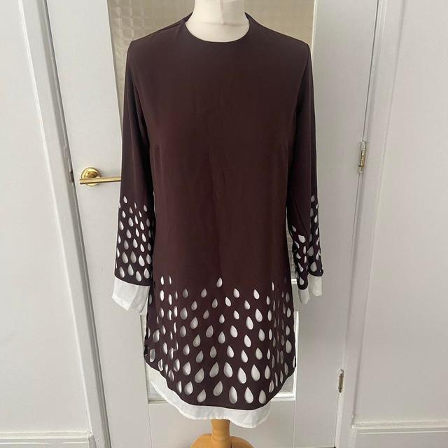 Women's Dress - Brown/White - L on Productcaster.