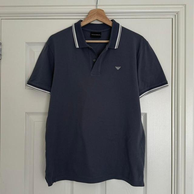 Emporio Armani Men's Polo shirt - Blue - S on Productcaster.