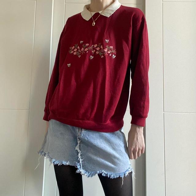 Vintage Women's Sweatshirt - Red - S on Productcaster.