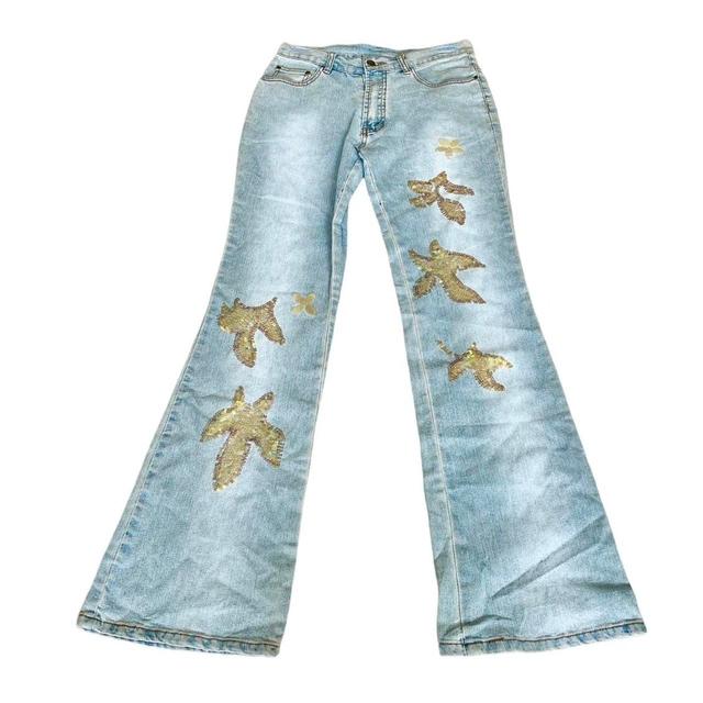 Women's Embroidered Jeans - Blue - UK 8 on Productcaster.