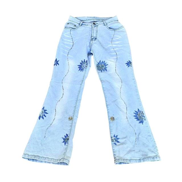 Women's Embroidered Jeans - Blue - 25" on Productcaster.