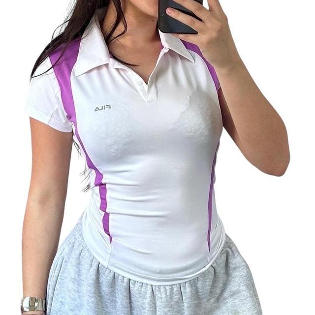 Fila Women's T-shirt - White/Purple - 12 on Productcaster.