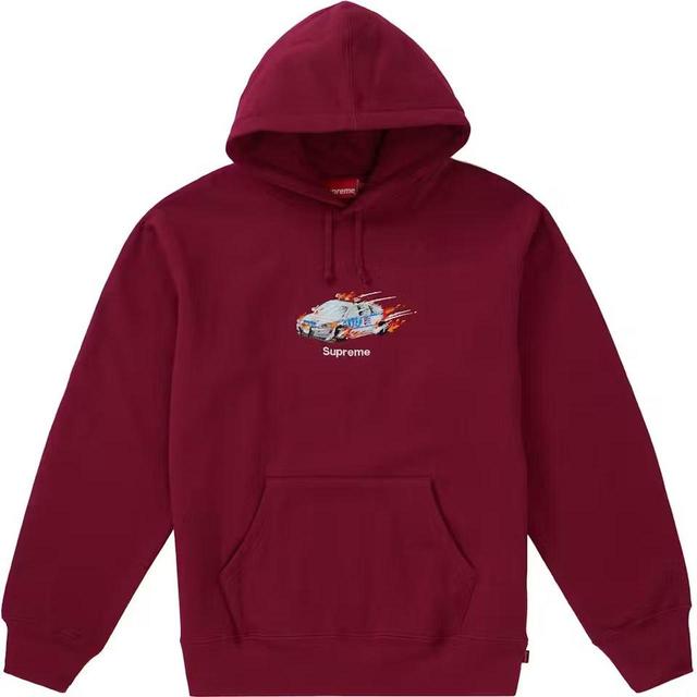 Supreme Men's Hoodie - Red/Burgundy - M on Productcaster.