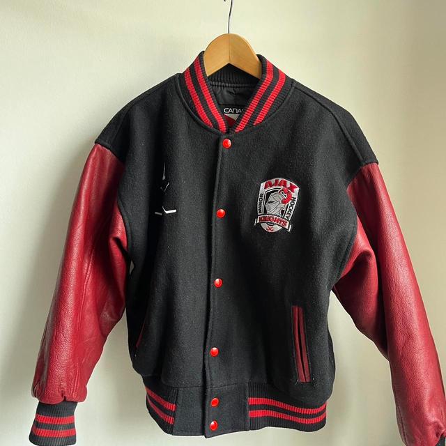 Vintage Women's Varsity Jacket - Black on Productcaster.