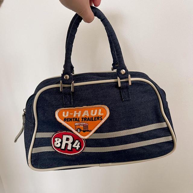 Vintage Women's Denim Bag - Navy on Productcaster.